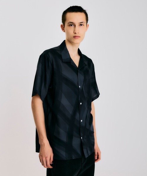 NOISE MAKER（ノイズメーカー）の「サテンオープンカラーシャツ【MADE IN JAPAN】（シャツ/ブラウス・メンズ・ブラック・M/L/XL）」の5枚目の写真