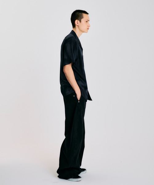 NOISE MAKER（ノイズメーカー）の「サテンオープンカラーシャツ【MADE IN JAPAN】（シャツ/ブラウス・メンズ・ブラック・M/L/XL）」の4枚目の写真