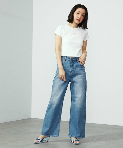 Lee（リー）の「Lee/リー BABE ストレッチ/デニム ルーズストレート XXS-4L【豊富なサイズ展開】（デニムパンツ・レディース・ブラック系その他/インディゴブルー・X-SMALL/4L/3L/X-LARGE/LARGE/MEDIUM/SMALL/XX-SMALL）」の7枚目の写真