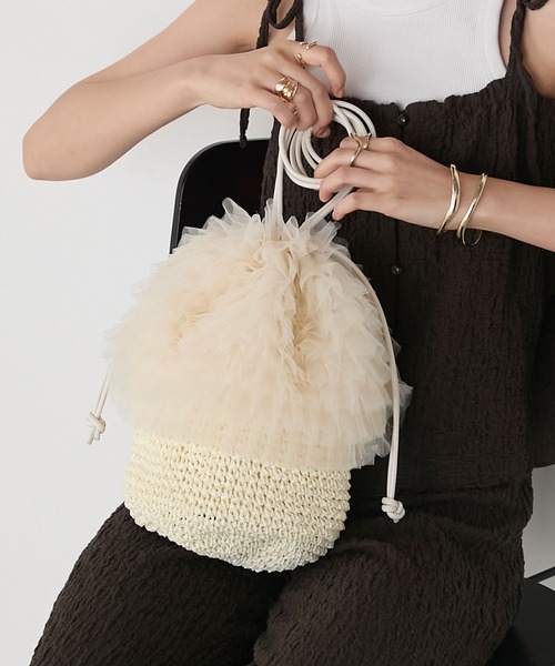 forksy.】チュールドッキング メッシュ巾着バッグ forksy.│MONO-MART