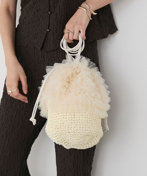 forksy.】チュールドッキング メッシュ巾着バッグ forksy.│MONO-MART