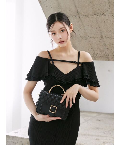 EATME（イートミー）の「ベルテッドラッフルフリルワンピース（ワンピース・レディース・グレー/ブラック/アイボリー・FREE）」の9枚目の写真