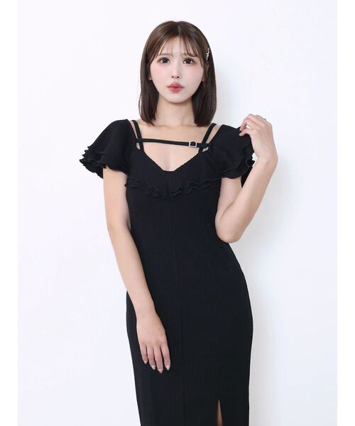 EATME（イートミー）の「ベルテッドラッフルフリルワンピース（ワンピース・レディース・グレー/ブラック/アイボリー・FREE）」の15枚目の写真