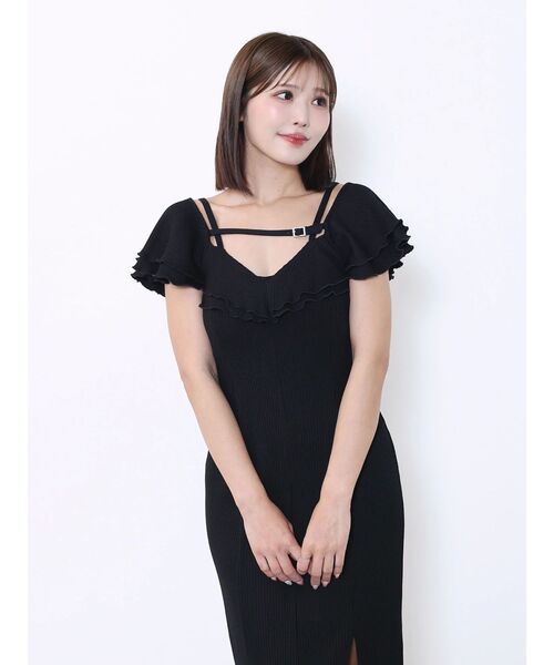 EATME（イートミー）の「ベルテッドラッフルフリルワンピース（ワンピース・レディース・グレー/ブラック/アイボリー・FREE）」の16枚目の写真