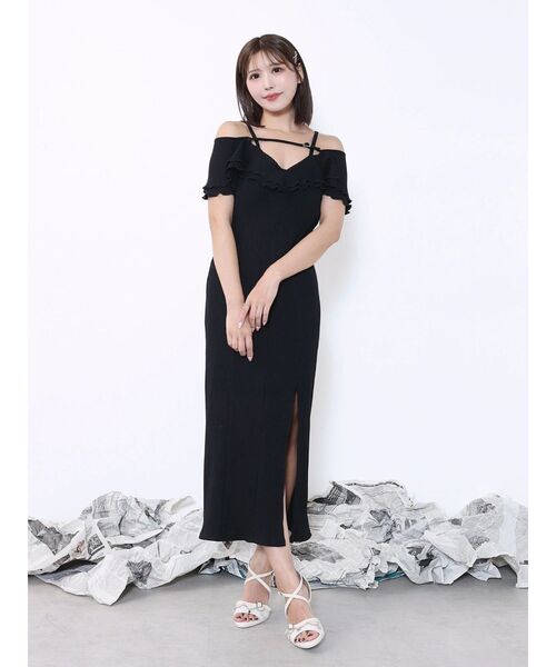 EATME（イートミー）の「ベルテッドラッフルフリルワンピース（ワンピース・レディース・グレー/ブラック/アイボリー・FREE）」の17枚目の写真