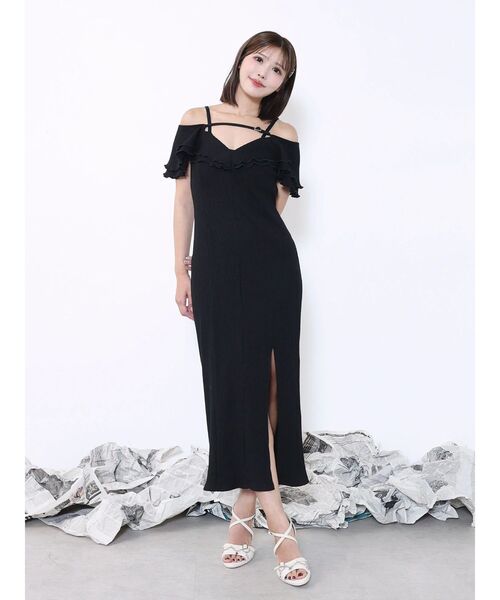 EATME（イートミー）の「ベルテッドラッフルフリルワンピース（ワンピース・レディース・グレー/ブラック/アイボリー・FREE）」の18枚目の写真