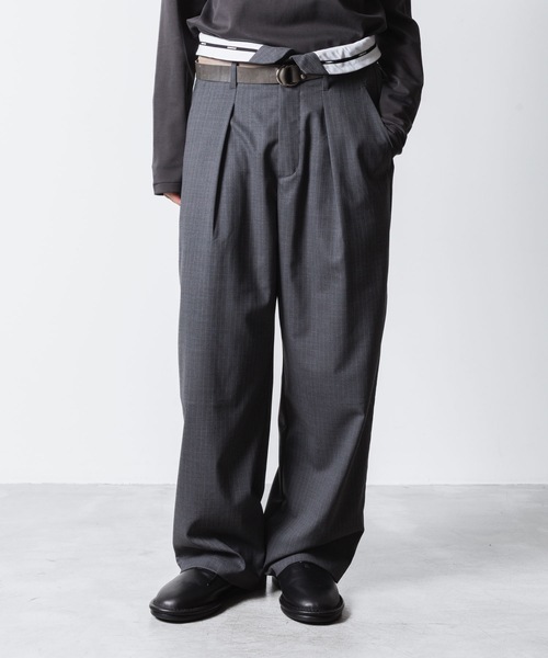 cmmawear トラウザーズ ワイド ブラック サイズS OVERTUCKED EXTRA WIDE TROUSERS | ssstein(シュタイン