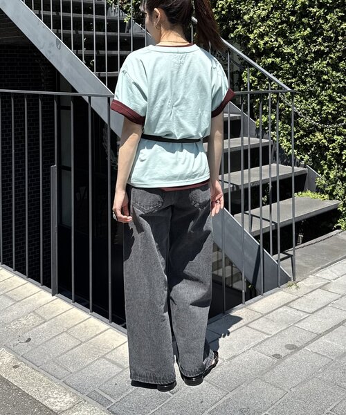 willow】カラーレイヤードワンポイント刺繍TEE（Tシャツ