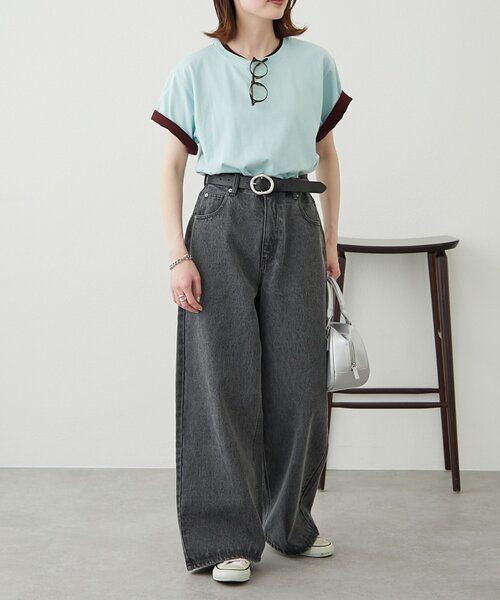 tシャツ 「willow」カラーレイヤードワンポイント刺繍TEE レディース WILLOW（ウィロー）の「【willow】カラーレイヤードワンポイント