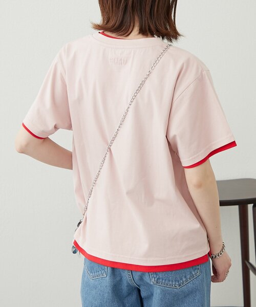 WILLOW(ウィロー)の「【willow】カラーレイヤードワンポイント刺繍TEE(Tシャツ/カットソー・レディース・ピンク/アイボリー/サックスブルー・ONE SIZE)」の19枚目の写真