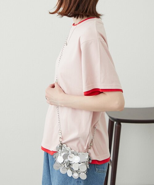 WILLOW(ウィロー)の「【willow】カラーレイヤードワンポイント刺繍TEE(Tシャツ/カットソー・レディース・ピンク/アイボリー/サックスブルー・ONE SIZE)」の18枚目の写真