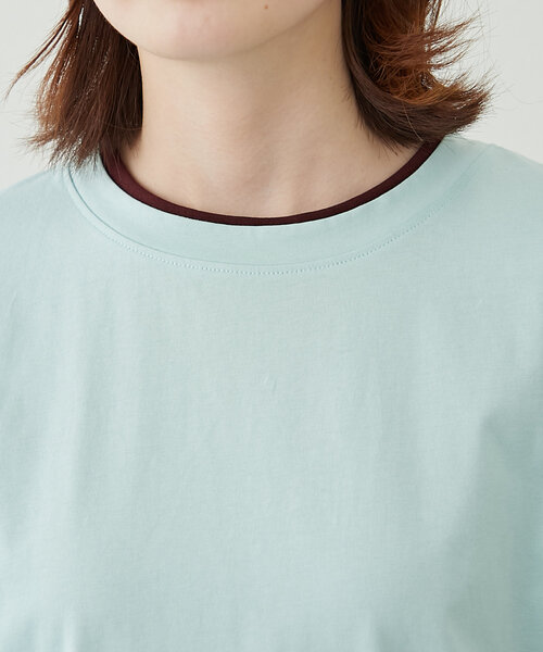 tシャツ 「willow」カラーレイヤードワンポイント刺繍TEE レディース willow】カラーレイヤードワンポイント刺繍TEE（Tシャツ