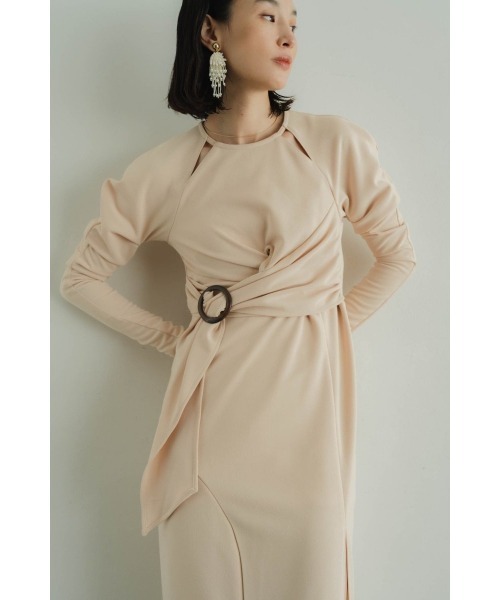 Knuth Marf(クヌースマーフ)の「waist mark slit one piece/light beige(ワンピース・レディース・ライトベージュ・SMALL/MEDIUM)」の4枚目の写真