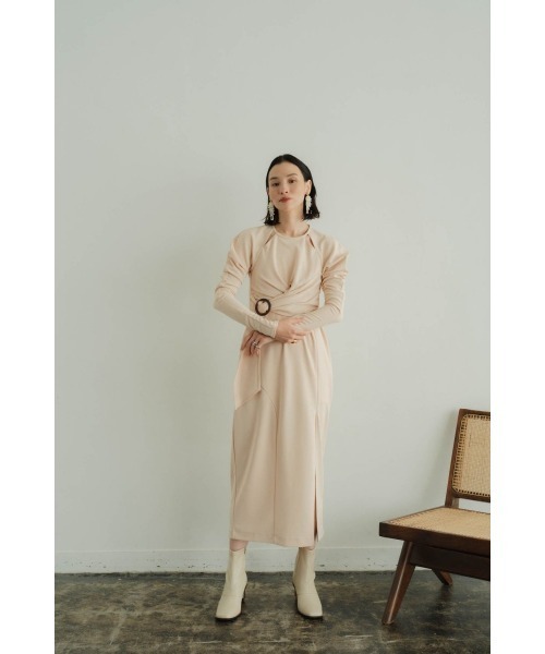 セール】waist mark slit one piece/light beige（ワンピース）｜Knuth