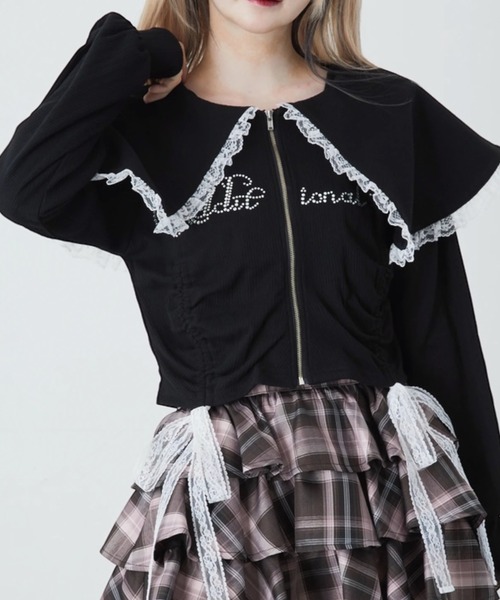 Ank Rouge（アンクルージュ）の「キラキラロゴドロストミニPK（Tシャツ/カットソー・レディース・ブラック/ピンク/グレー・M）」の4枚目の写真