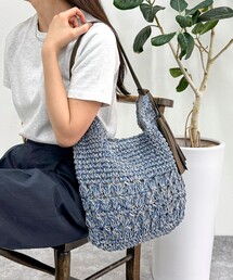 fredy emue | MIXペーパー柄編みワンハンドルバッグ(かごバッグ)