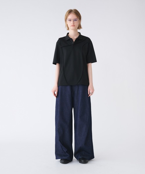 SELLE GLANT(セレグランテ)の「SEAM DESIGN KANOKO POLO SHIRT/シームデザインカノコポロシャツ(ポロシャツ・メンズ・ブラック/杢グレー・SMALL/MEDIUM/LARGE)」の16枚目の写真