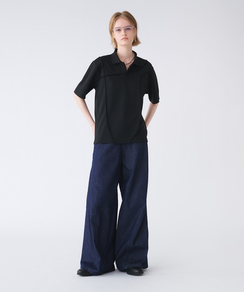 SELLE GLANT(セレグランテ)の「SEAM DESIGN KANOKO POLO SHIRT/シームデザインカノコポロシャツ(ポロシャツ・メンズ・ブラック/杢グレー・SMALL/MEDIUM/LARGE)」の12枚目の写真
