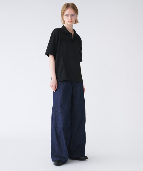 SELLE GLANT(セレグランテ)の「SEAM DESIGN KANOKO POLO SHIRT/シームデザインカノコポロシャツ(ポロシャツ・メンズ・ブラック/杢グレー・SMALL/MEDIUM/LARGE)」の13枚目の写真