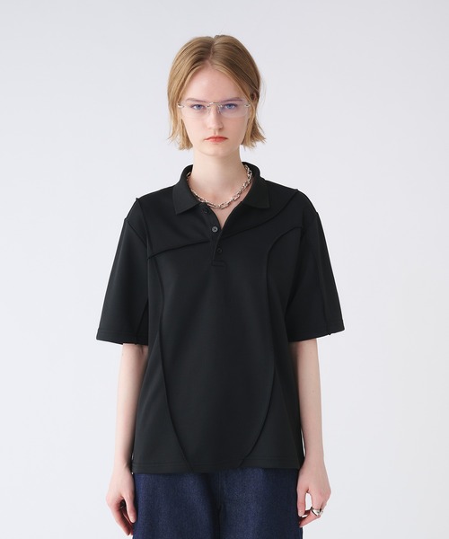 SELLE GLANT(セレグランテ)の「SEAM DESIGN KANOKO POLO SHIRT/シームデザインカノコポロシャツ(ポロシャツ・メンズ・ブラック/杢グレー・SMALL/MEDIUM/LARGE)」の7枚目の写真