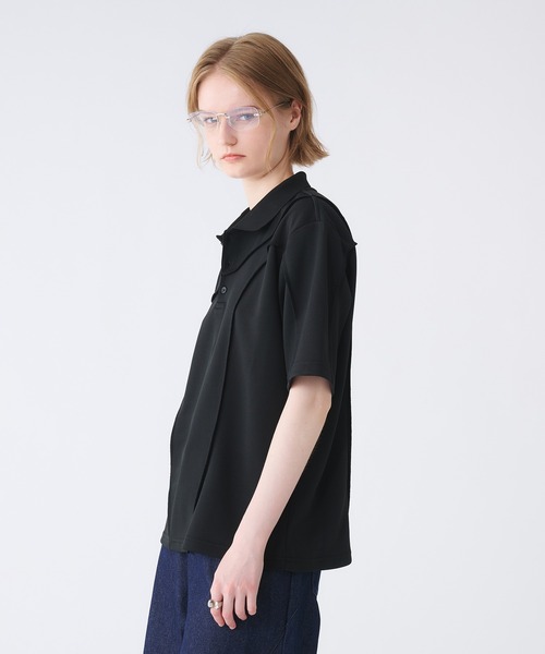 SELLE GLANT(セレグランテ)の「SEAM DESIGN KANOKO POLO SHIRT/シームデザインカノコポロシャツ(ポロシャツ・メンズ・ブラック/杢グレー・SMALL/MEDIUM/LARGE)」の5枚目の写真