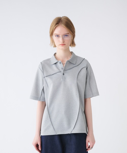 SELLE GLANT(セレグランテ)の「SEAM DESIGN KANOKO POLO SHIRT/シームデザインカノコポロシャツ(ポロシャツ・メンズ・ブラック/杢グレー・SMALL/MEDIUM/LARGE)」の22枚目の写真