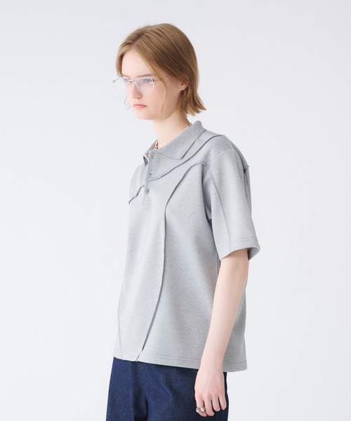 SELLE GLANT(セレグランテ)の「SEAM DESIGN KANOKO POLO SHIRT/シームデザインカノコポロシャツ(ポロシャツ・メンズ・ブラック/杢グレー・SMALL/MEDIUM/LARGE)」の20枚目の写真