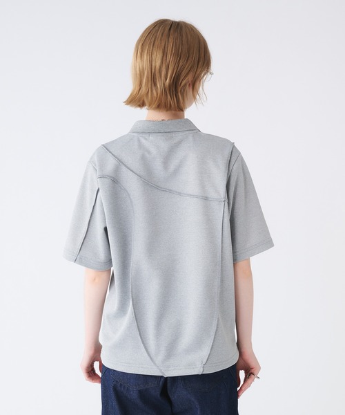 SELLE GLANT(セレグランテ)の「SEAM DESIGN KANOKO POLO SHIRT/シームデザインカノコポロシャツ(ポロシャツ・メンズ・ブラック/杢グレー・SMALL/MEDIUM/LARGE)」の21枚目の写真