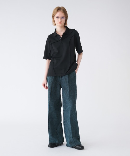SELLE GLANT(セレグランテ)の「SEAM DESIGN KANOKO POLO SHIRT/シームデザインカノコポロシャツ(ポロシャツ・メンズ・ブラック/杢グレー・SMALL/MEDIUM/LARGE)」の10枚目の写真