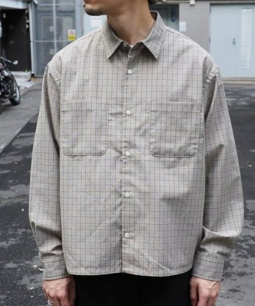 B:MING by BEAMS（ビーミングバイビームス）の「チェック ショート シャツ（シャツ/ブラウス・メンズ・オレンジ/ベージュ・L/M/S/XL）」の3枚目の写真