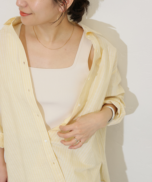 JOURNAL STANDARD（ジャーナルスタンダード）の「《追加3》スクエアネックニットタンク（タンクトップ・レディース・アイボリー/チャコールグレー/ネイビー・FREE）」の2枚目の写真