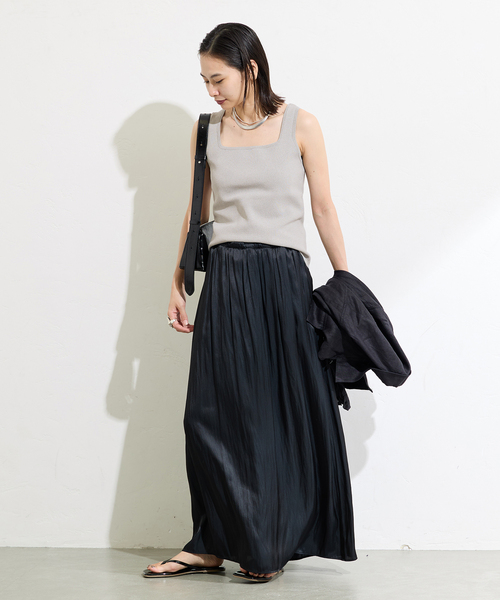 JOURNAL STANDARD（ジャーナルスタンダード）の「《追加3》スクエアネックニットタンク（タンクトップ・レディース・アイボリー/チャコールグレー/ネイビー・FREE）」の5枚目の写真