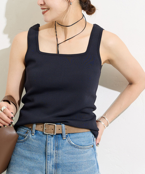 JOURNAL STANDARD（ジャーナルスタンダード）の「《追加3》スクエアネックニットタンク（タンクトップ・レディース・アイボリー/チャコールグレー/ネイビー・FREE）」の22枚目の写真