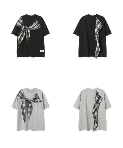 【25SS NEW】D SQUARED2 / 刺繍パッチ付きルーズフィットTシャツ 新作】アメリカンスタイル パッチワーク 夏用ルーズショート