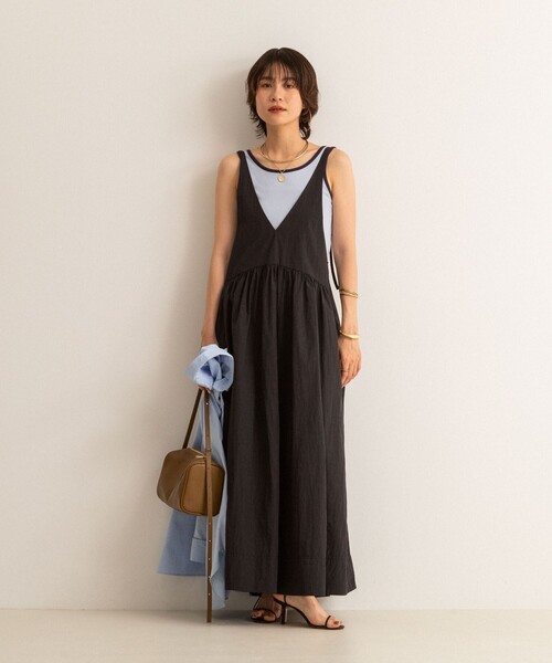 NOLLEY’S（ノーリーズ）の「【MAQWEL/マクウェル】ソフトタフタワンピース（ワンピース・レディース・ブラック/ブラウン・FREE）」の9枚目の写真