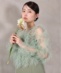 Kana（カナ）の「チュールフリル ギャザー ボレロ トップス 結婚式 お呼ばれ オケージョン デイリー（その他トップス）」