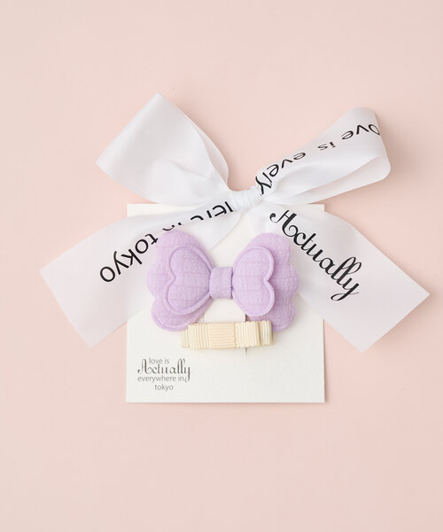 BIRTHDAY BAR(バースデイバー)の「KIDS HAIR PIN Ribbon Clip キッズヘアピン(ヘアピン・キッズ・ホワイト/パープル・0)」の1枚目の写真