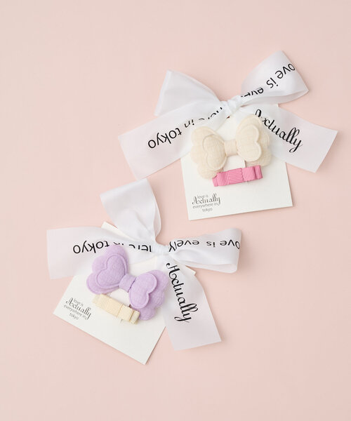 BIRTHDAY BAR(バースデイバー)の「KIDS HAIR PIN Ribbon Clip キッズヘアピン(ヘアピン・キッズ・ホワイト/パープル・0)」の3枚目の写真