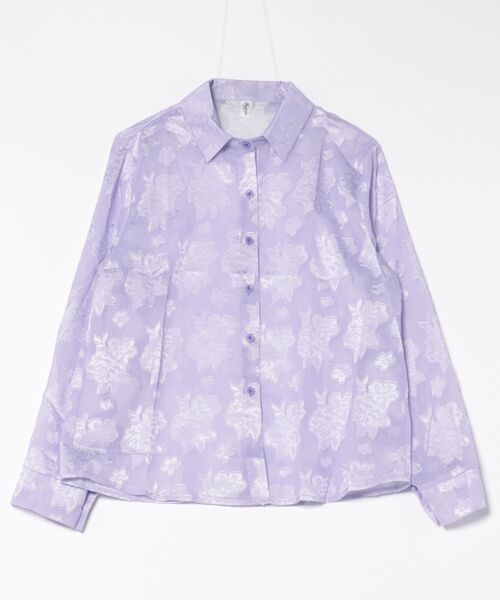Coo+i(クーイ)の「花柄シースルーブラウス(シャツ/ブラウス・レディース・ホワイト/パープル・FREE)」の7枚目の写真