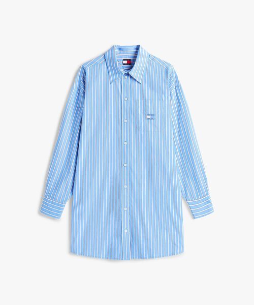 tommy jeans(トミー ジーンズ)の「オーバーサイズミニシャツワンピース(ワンピース・レディース・ブルー・MEDIUM/SMALL/X-SMALL)」の2枚目の写真