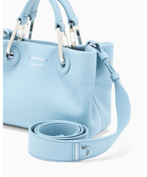 EMPORIO ARMANI(エンポリオアルマーニ)の「【エンポリオ アルマーニ】MyEA ミニバッグ ナッパレザー(ハンドバッグ・レディース・ブラック/ネイビー/ライトブルー/オフホワイト・FREE)」の12枚目の写真