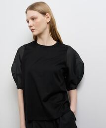 LANVIN カスケーディング レーヨン ブラウス / ランバン カットソー LANVIN en Bleu WOMEN｜ランバン オン ブルー ウィメンのTシャツ