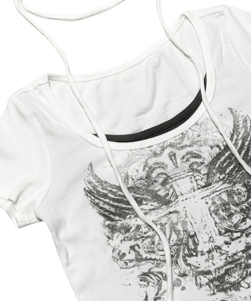 tシャツ 「XU」tie set cross wing tee レディース XU】tie set cross wing tee（Tシャツ/カットソー）｜XU