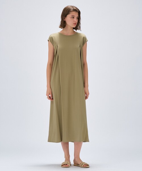 cloenc（クロエンス）の「【手洗い可】バックツイストワンピース（ワンピース・レディース・カーキ/ブラック・02）」の2枚目の写真