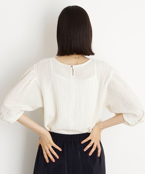 THE SHOP TK (ザ ショップ ティーケー )の「ポコポコ袖タックプルオーバー 体型カバー/洗濯機OK(Tシャツ/カットソー・レディース・ネイビー/グリーン系/アイボリー/イエロー系その他・12/13)」の7枚目の写真