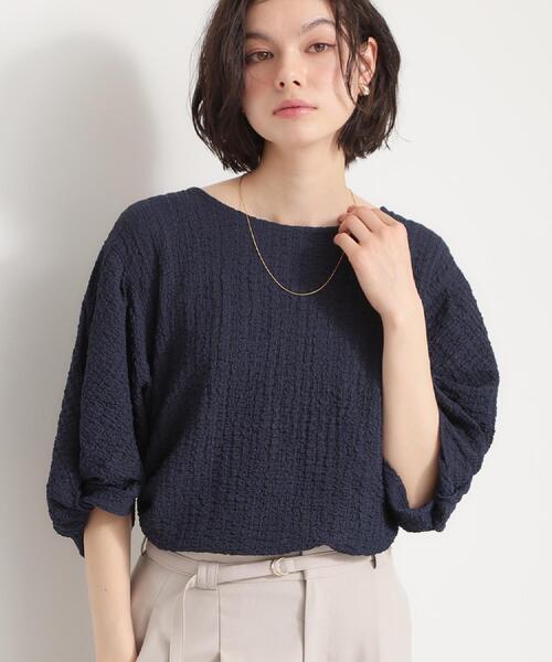 THE SHOP TK (ザ ショップ ティーケー )の「ポコポコ袖タックプルオーバー 体型カバー/洗濯機OK(Tシャツ/カットソー・レディース・ネイビー/グリーン系/アイボリー/イエロー系その他・12/13)」の18枚目の写真