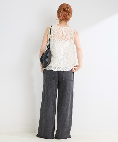 B.C STOCK(ベーセーストック)の「手洗い可 / パウダー加工センターシームパンツ(その他パンツ・レディース・グレー/スミクロ・FREE)」の6枚目の写真