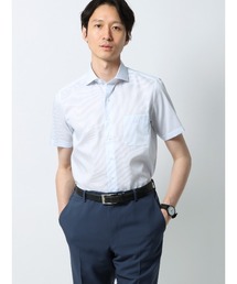 半袖ワイシャツ ノンアイロンストレッチ COOL MAX ホリゾンタルカラー ドレスシャツ