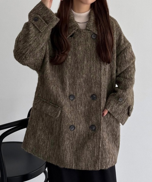 セール】シャギーミドルコート（ステンカラーコート）｜callautia