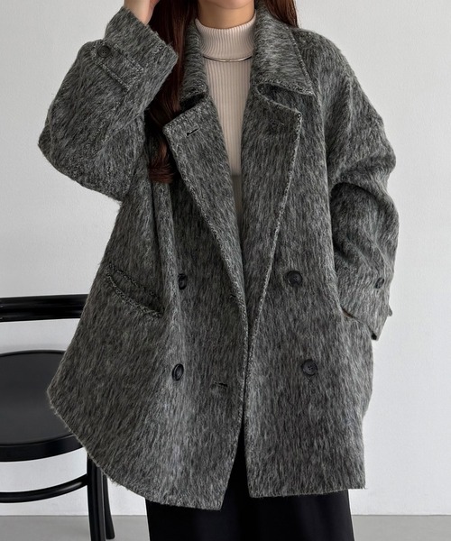 セール】シャギーミドルコート（ステンカラーコート）｜callautia
